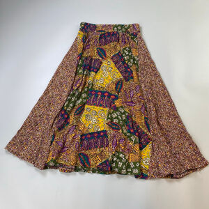 Anthony Mark Hankins Midi Skirt 8 Patchwork Boho Revival Cottage Flowy A-Line